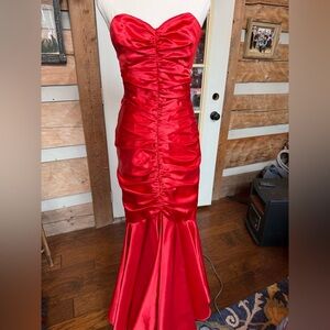 Red Satin Dress
